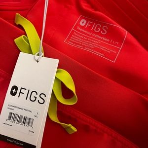 FIGS Livingston bottoms color hot coral size large tall